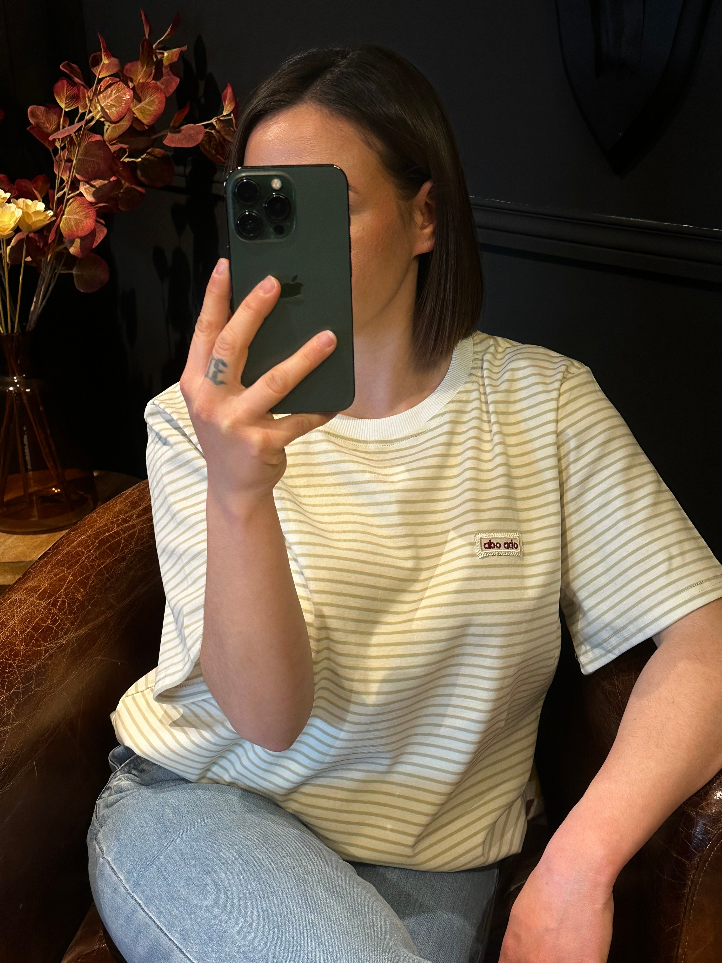 T-Shirt Marinière Crème & Vert