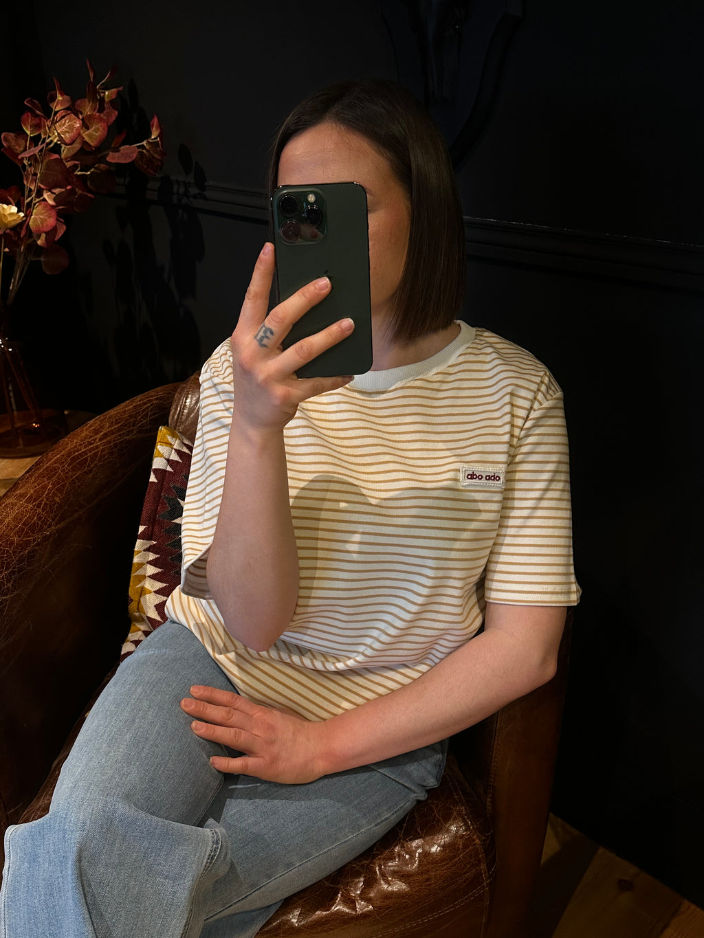 T-Shirt Marinière Crème & Caramel