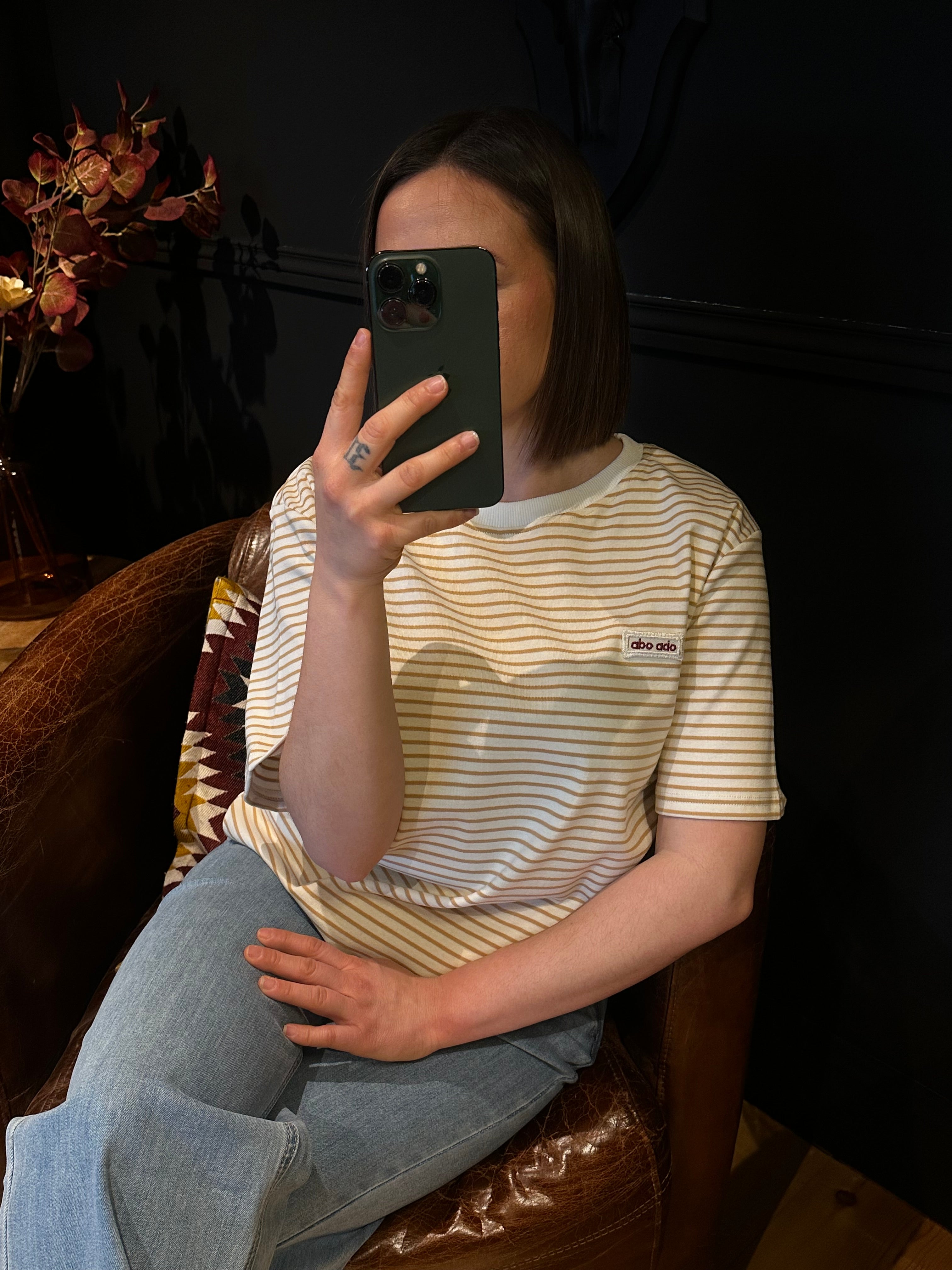 T-Shirt Marinière Crème & Caramel