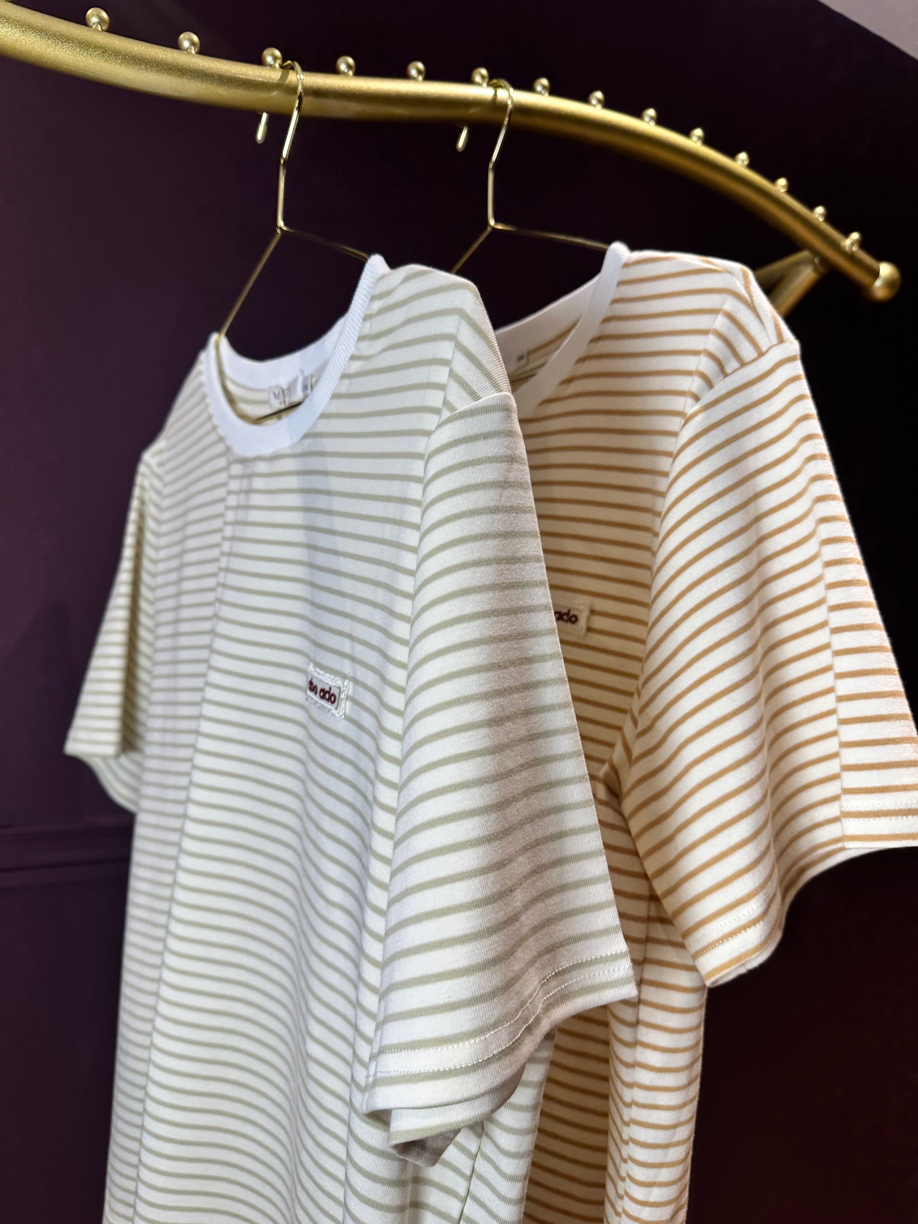 T-Shirt Marinière Crème & Vert